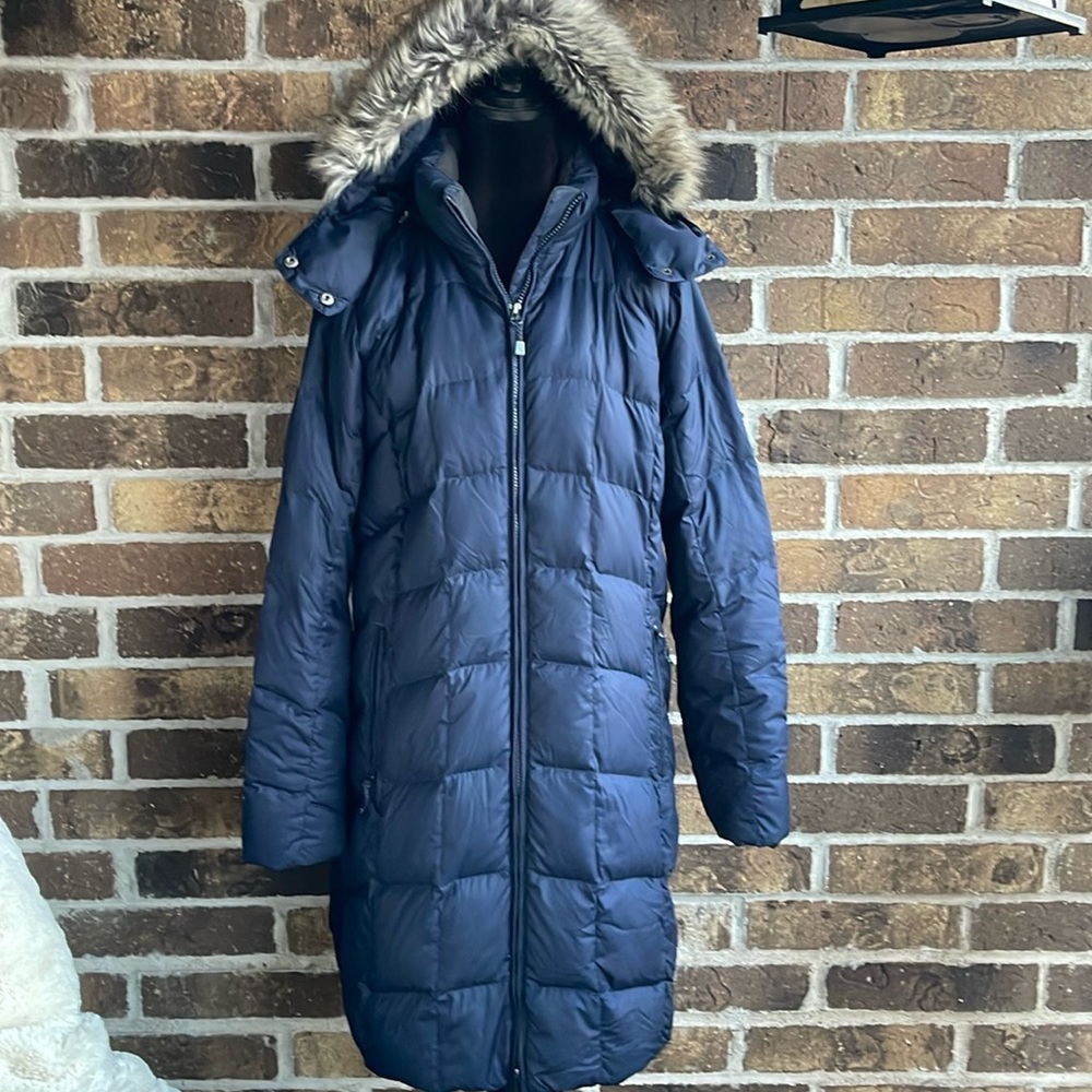 Eddie Bauer Women's Lodge Down Parka Dusted Indigo - Picture 2 of 16
